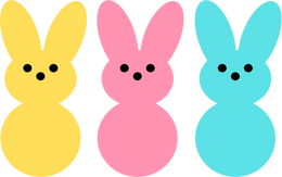 Colorful Easter Bunnies Illustration 